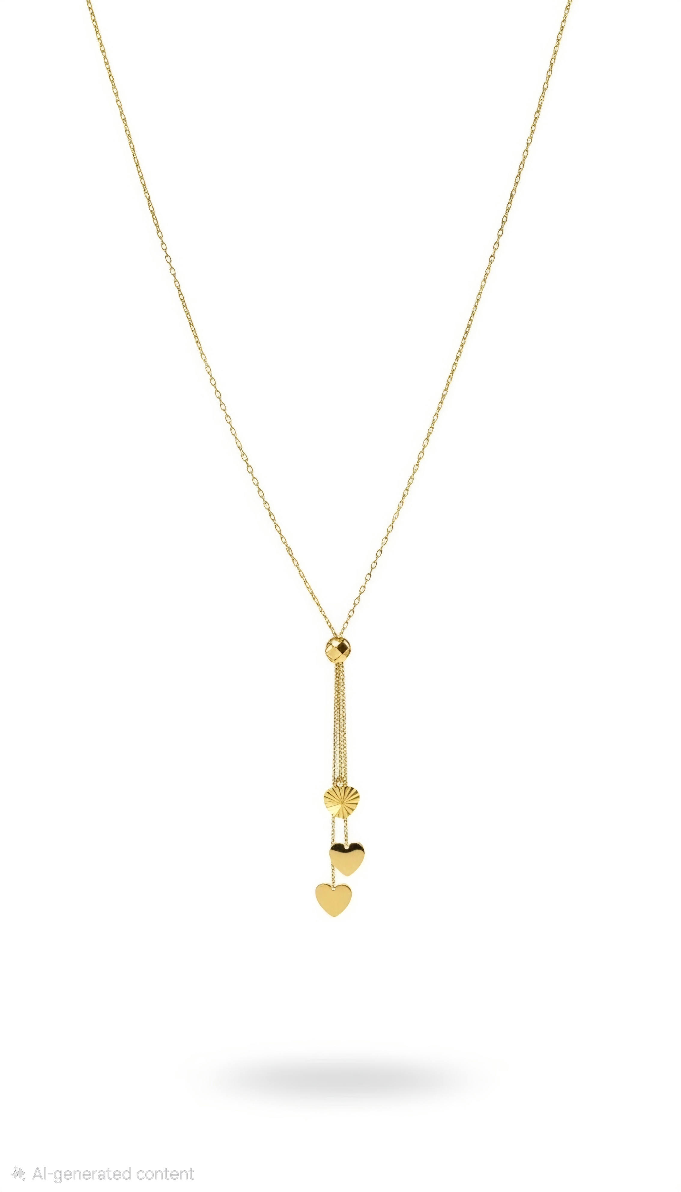 Cascading Heart Lariat Necklace